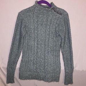 Green and white sweater